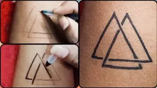 How To Make Tattoo Triangle Twins With Pen At Home || @Theworldoftattoos #video #trending #art