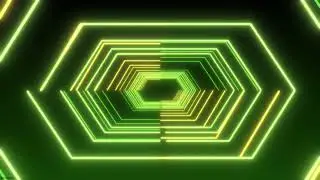 green and yellow neon lights tunnel background loop 30 minutes