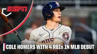 Зак Коул делает хоумран на первом броске в первой игре Высшей лиги 🔥 | ESPN MLB