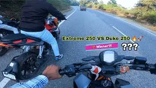 Hero Extreme 250 Vs Ktm Duke 250 🔥Drag Race 🚀#goprohero9 #motovlog #youtube #bikerider 