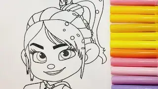 Coloring page Colorful Arcade Adventure: Wreck-It Ralph & Vanellope Coloring Fun#coloringvideo#ralph