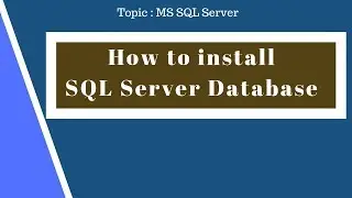 How to Install MS SQL Server database appropriately