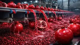Inside a Pomegranate Juice Factory | From Fresh Fruit to Final Bottle