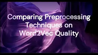 Comparing  Preprocessing Techniques on Word2Vec Quality