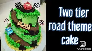 Road theme cake | theme cake idea for kids birthday| two tier cake #shorts