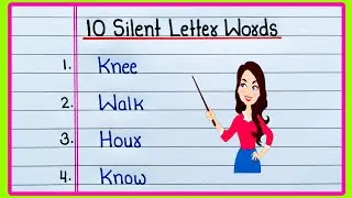 10 Silent Letter Words in English | Easy Silent Words | 10 Silent Words