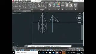 Projection of Solids - Hexagonal Pyramid side resting on HP using AutoCAD Software