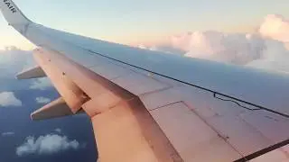 Ryanair 737-8AS(WL) approaching,descending  and hard crosswind  landing at Palermo Sicily