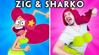 FIGHTING SHADOW | Compilation Of Zig & Sharko Funny Episodes | Woa Parody