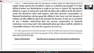 GQ Law Office Presents:  How to complete the Small Estate Affidavit to receive settlement funds