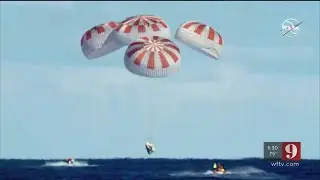 Video: SpaceX Crew Dragon capsule splashes down in the Atlantic Ocean