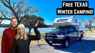 Free Texas WINTER Camping! Back To The Basics Living In A TRUCK CAMPER! RV Meals on A Budget