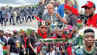 Tensions Rise:Nana B Leads NPP Protest against Arrests to Jubilee House Amidst Heavy Police Presence