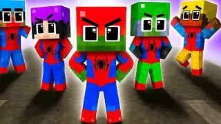Zombie Spider Man Academy: All Colors Superhero Training in Minecraft | Minecraft Animation