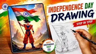Independence Day Drawing Tutorial || 15 August Drawing || Happy Independence Day Drawing 