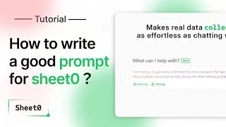 Tutorial✨How to write a good prompt for sheet0?