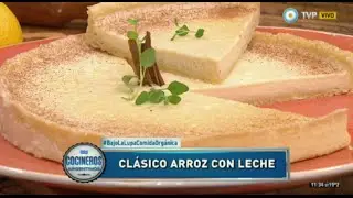 Tarta cremosa de arroz con leche
