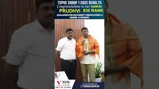 TGPSC Group 1 2025 Results: Congratulations to Our Ranker Prudhvi 830 Rank | Vishnu IAS Academy