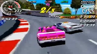 Speed Up - Gaelco 3D Hardware   Barcelona Down-Town - Pink Car - Corrida Completa/Full Race