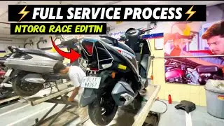 Full Service Process🤯🔥|| Ntorq race edition Handle bobbal problem solve 😍🔥