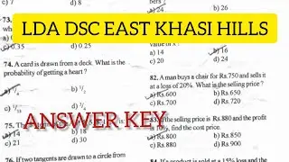 LDA cum Typist DSC East Khasi Hills 2025 Answer Key| Solution |