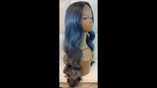 Lace Front Wig Dark TEAL BLUE CHARCOAL Hair Gray Grey Extra Long Wavy Waves Mermaid Alt Cyberpunk