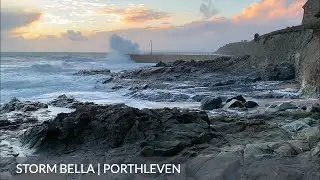 Storm Bella Hits Porthleven, Cornwall, UK