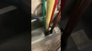 Wire pull to roof of high rise. Installing vertical cable support