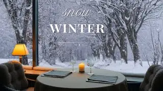 눈 내리는 창가 카페 - 공부하고 휴식을 취하는 Lofi cozy music