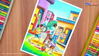 Happy Holi special drawing || How to draw Holi festival step by step for beginners