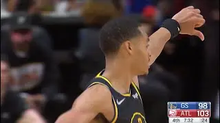 Jordan Poole THUMBS DOWN ref for calling a carry on his INSANE turnaround driving layup! 👎