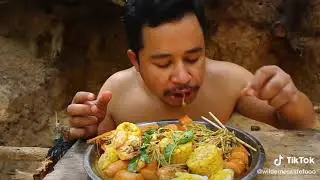 Eating Technology KH, Primitive Technology - Eating delicious - Smart boy cooking pig head #09