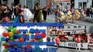 Gevelsberger Kirmeszug von Anfang bis Ende mit Rekordbesucher Full HD 29.6.2014