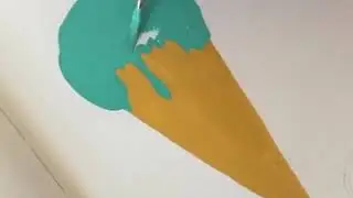 How to draw 3d ice cream cone ( like real )