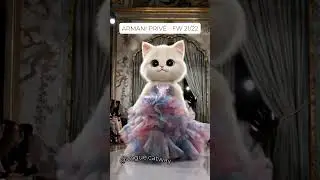 Cat Couture: Armani Priv&eacute; Cloud Dress ✨🐱 #CatFashion #Armani #hautecouture