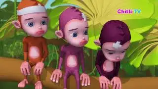 Five Little Monkeys Jumping On The Bed | Nursery rhymes | - The Naughty Monkeys  | خمسة قرود صغيرة