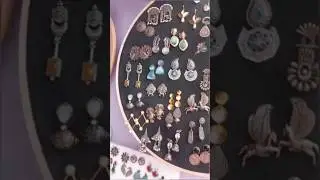 I found unique earrings😍 collection 🤗 #jhumkadesigns #uniqueearrings #stoneearrings #shorts #love