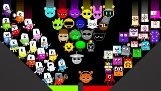 SPRUNKI vs NUMBERBLOCKS vs ALPHABLOCKS Marble Race In Algodoo — Who Will Win?