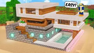 💡 Minecraft Large Modern House in 13 minutes | 🏠 Easy Tutorial