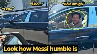 MESSI rolled down the car window to greet fans while on the highway, see his reaction...