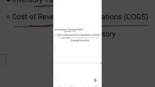 Inventory Turnover Ratio