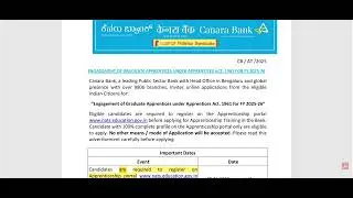 Canara Bank Recruitment 2025| Canara Bank Apprentice|  Canara Bank Graduate Apprentice recruitment