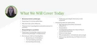 Business Crime & Investigations - The Key Principles - Webinar