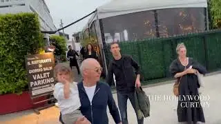 Actor Michael Keaton has a family night out at Giorgio Baldi!
