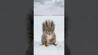 Squirrel Was Too Cold&hellip; So He Chose the Fluffiest Heater on the Farm 🧡