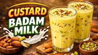 Custard badam milk #quickrecipe 🥛#tasty #custard badam milk #yummy #viralvideo 