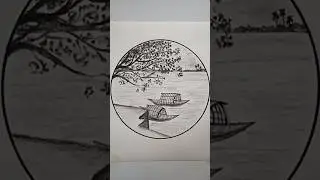 River Scenery Drawing.pencil Drawing #shorts #drawing #art ...