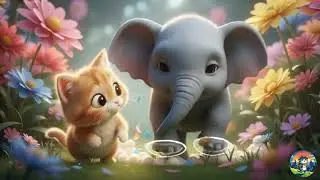 Cat and elephant fight in the garden #godibilli #cat #elephant #viral #trending
