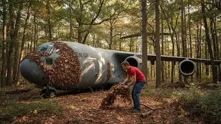 From an Abandoned C-17 Globemaster to a Modern Forest Home | Full ASMR Build Process