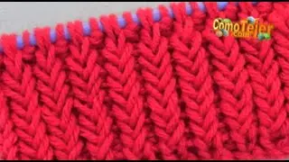 Cómo Tejer Puntada REVERSIBLE Espigas Dobles en 2 agujas (1497)